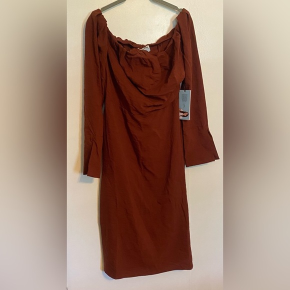 Future Collective Midi Dress Burnt Orange Color. 2-Size 14 Available - Picture 3 of 6